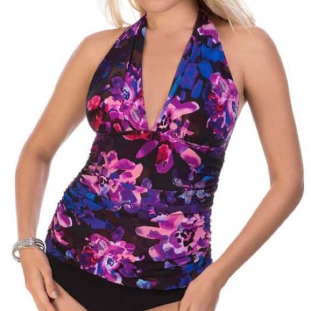 Miraclesuit Magicsuit Divine April Tankini Top Multi Colored Size 8